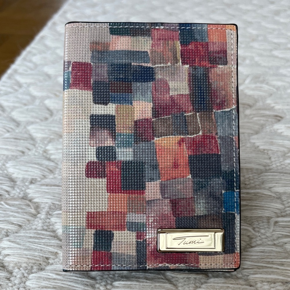 Euc Tumi Multicolor Patchwork Passport Cover - image 1